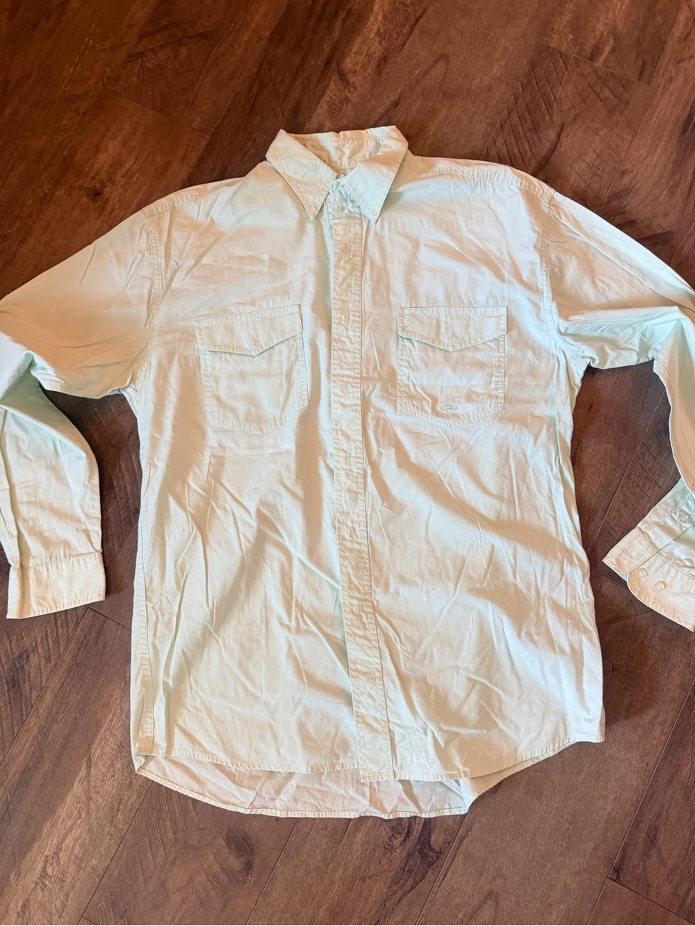 Roper Men's Mint Green Long Sleeve Button-Down Shirt